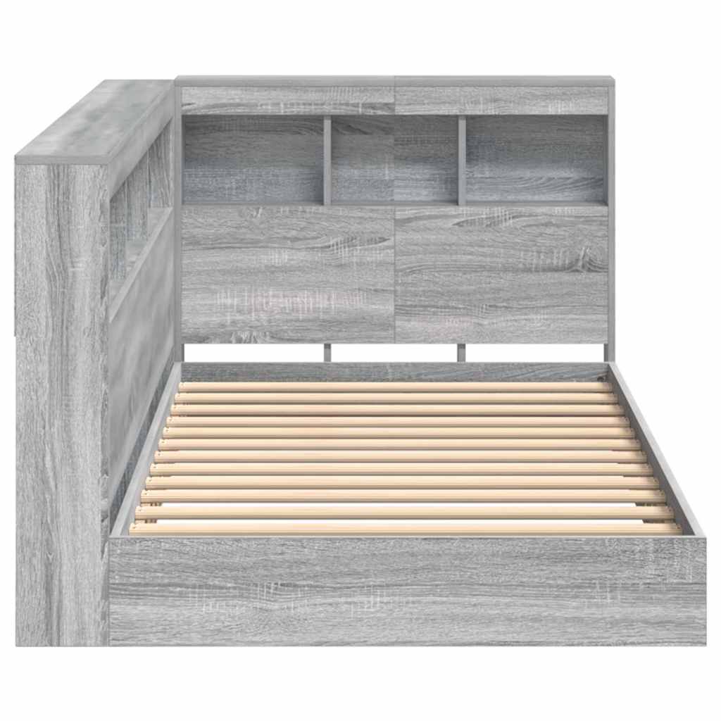 Bookcase Bed Grey sonoma 100 x 200 cm Engineered wood