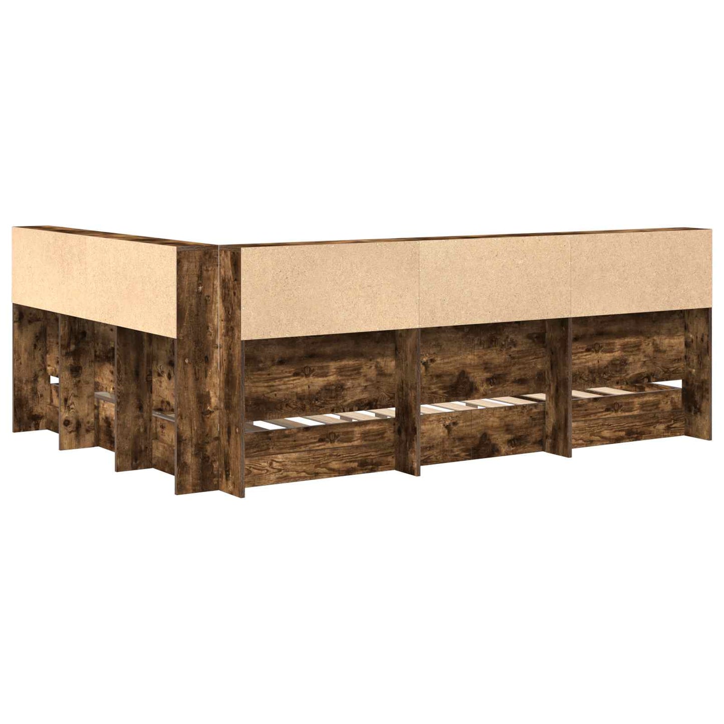 Bookcase Bed Smoked oak 140 x 200 cm Engineered wood
