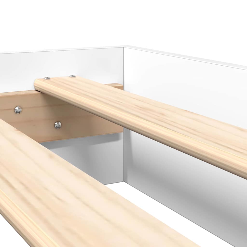Bookcase Bed with Shelf White 160 x 200 cm Engineered Wood