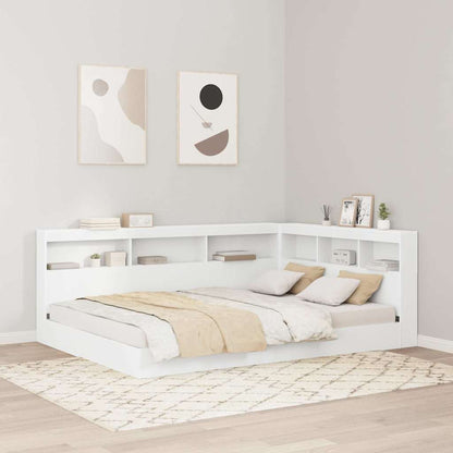 Bookcase Bed with Shelf White 160 x 200 cm Engineered Wood