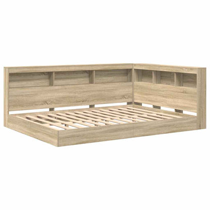 Bookcase Bed Sonoma oak 160 x 200 cm Engineered wood
