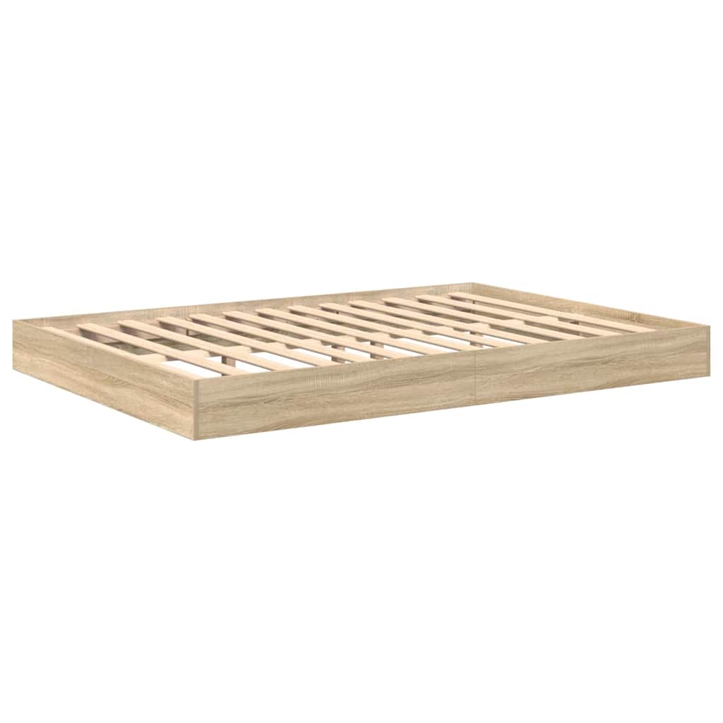 Bookcase Bed Sonoma oak 160 x 200 cm Engineered wood
