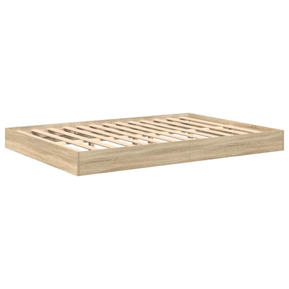Bookcase Bed Sonoma oak 160 x 200 cm Engineered wood