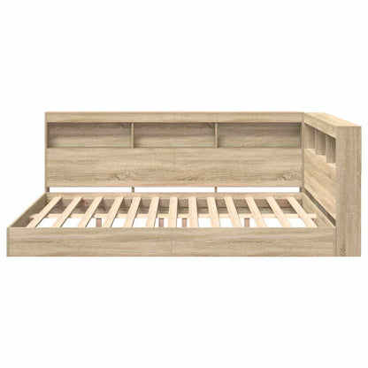 Bookcase Bed Sonoma oak 160 x 200 cm Engineered wood