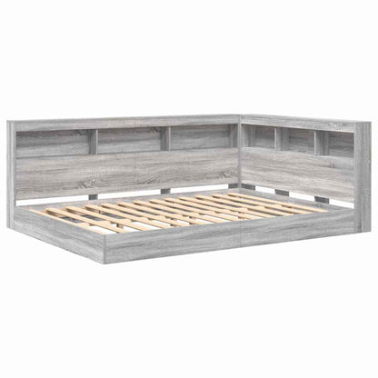 Bookcase Bed Grey sonoma 160 x 200 cm Engineered wood