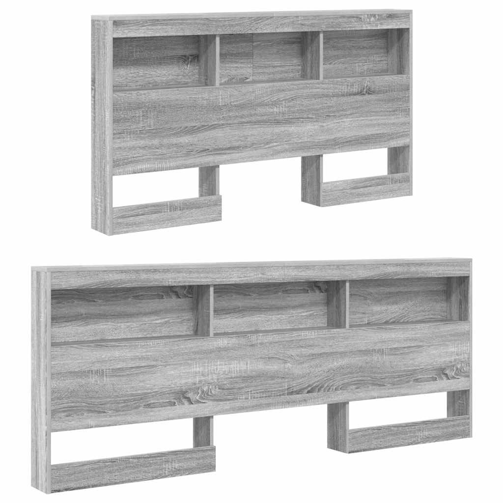 Bookcase Bed Grey sonoma 160 x 200 cm Engineered wood