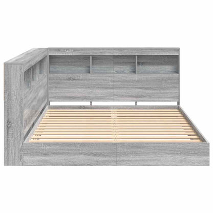 Bookcase Bed Grey sonoma 160 x 200 cm Engineered wood