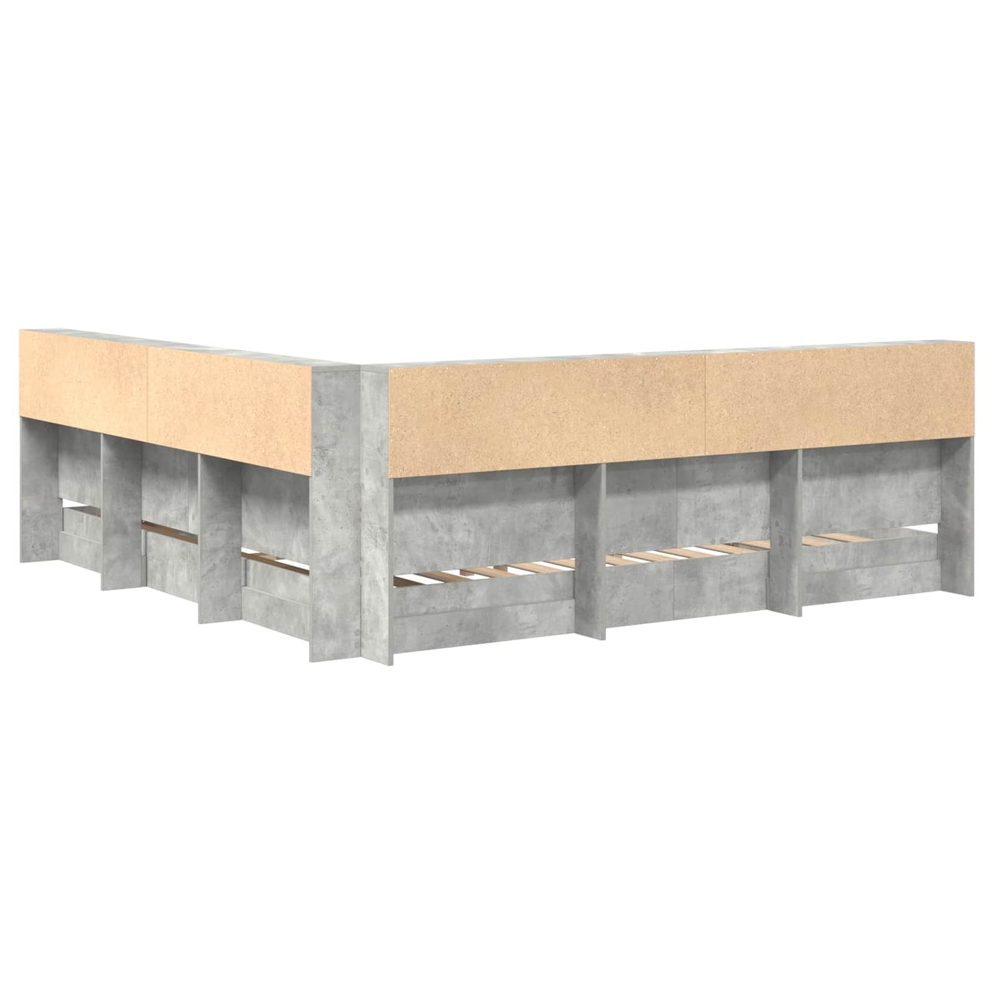 Bookcase Bed Concrete grey 180 x 200 cm Engineered wood