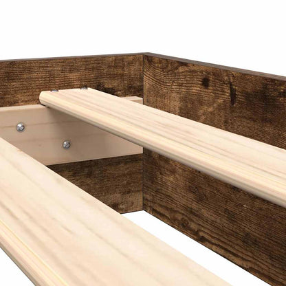 Bookcase Bed Smoked oak 180 x 200 cm Engineered wood