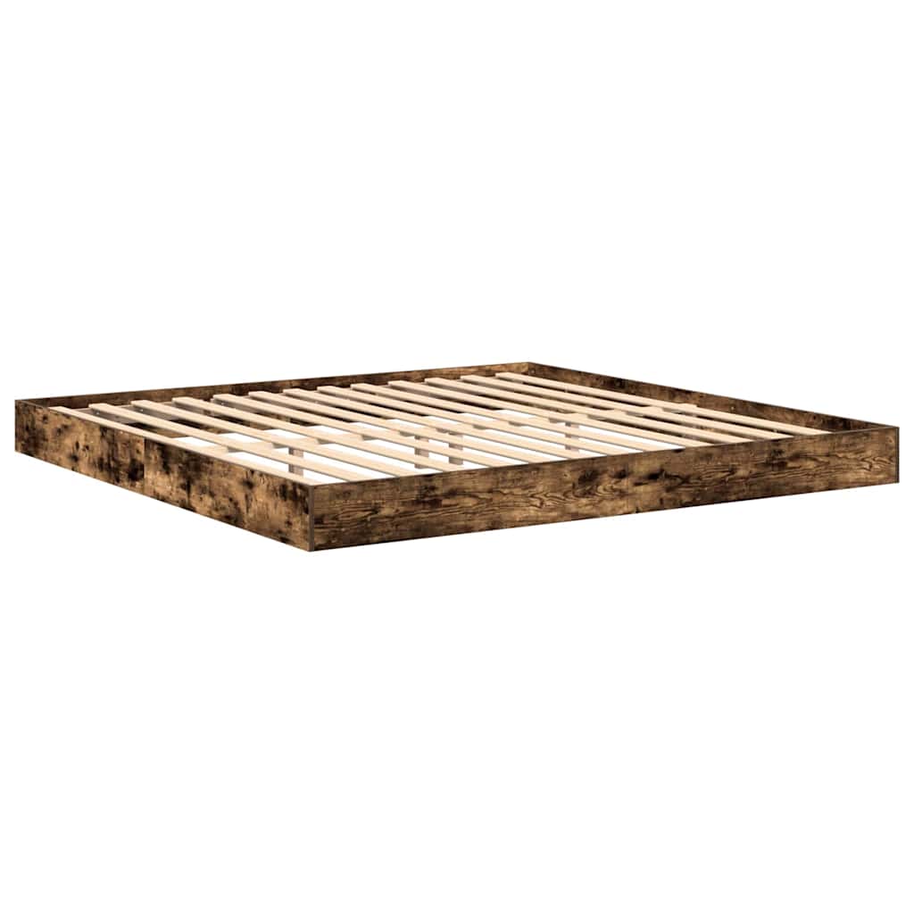 Bookcase Bed Smoked oak 180 x 200 cm Engineered wood