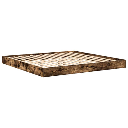 Bookcase Bed Smoked oak 180 x 200 cm Engineered wood