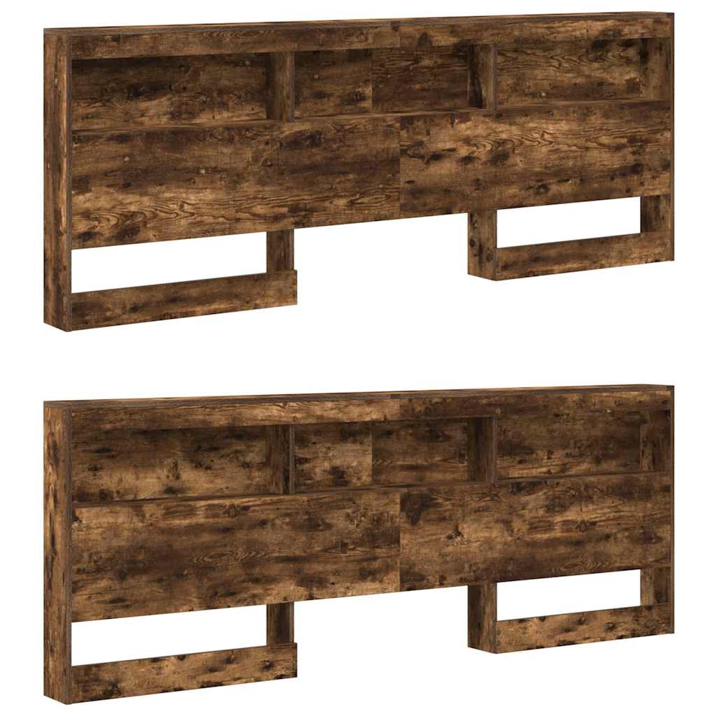 Bookcase Bed Smoked oak 180 x 200 cm Engineered wood
