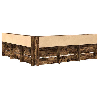 Bookcase Bed Smoked oak 180 x 200 cm Engineered wood
