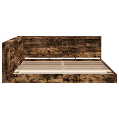 Bookcase Bed Smoked oak 180 x 200 cm Engineered wood