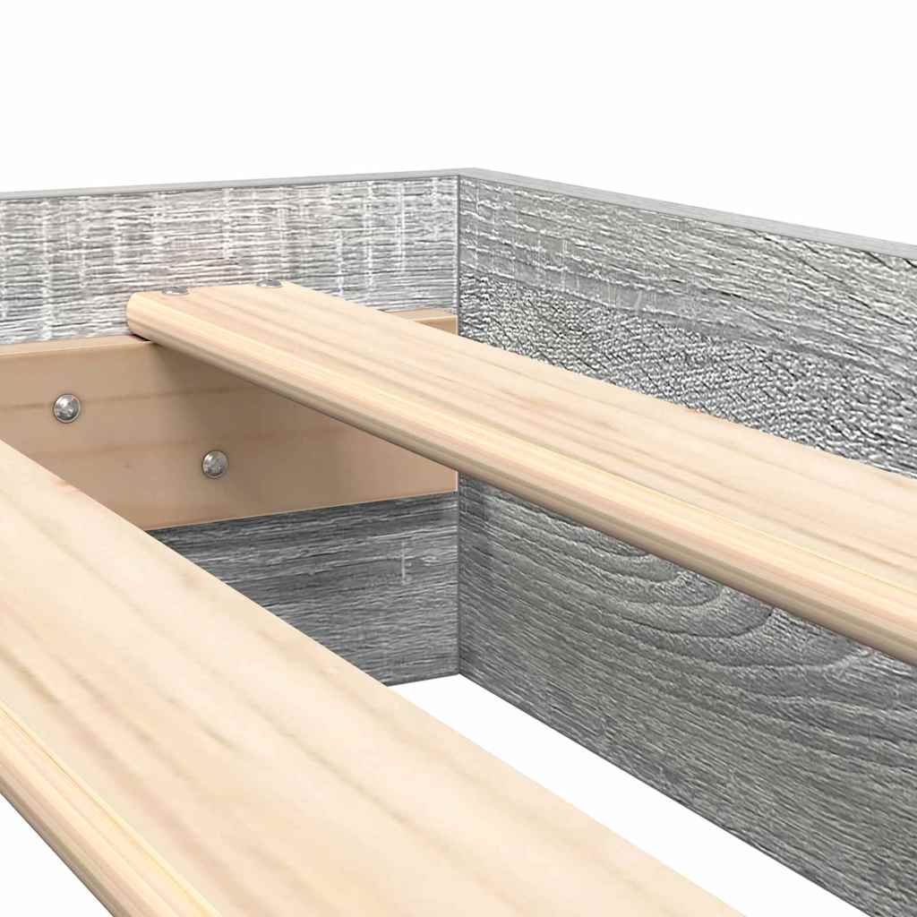 Bookcase Bed Grey sonoma 180 x 200 cm Engineered wood