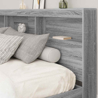 Bookcase Bed Grey sonoma 180 x 200 cm Engineered wood
