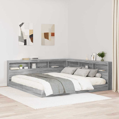 Bookcase Bed Grey sonoma 180 x 200 cm Engineered wood