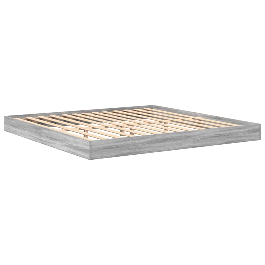 Bookcase Bed Grey sonoma 180 x 200 cm Engineered wood