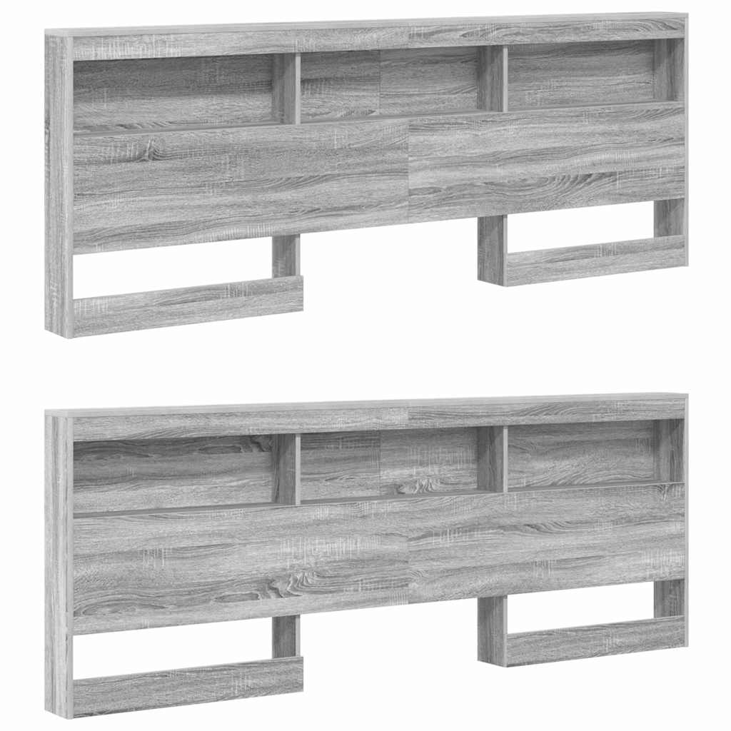 Bookcase Bed Grey sonoma 180 x 200 cm Engineered wood