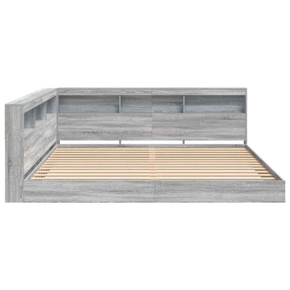 Bookcase Bed Grey sonoma 180 x 200 cm Engineered wood