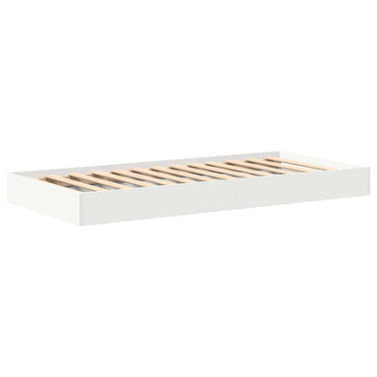 Bookcase Bed with Headboard White 90 x 190 cm Engineered wood
