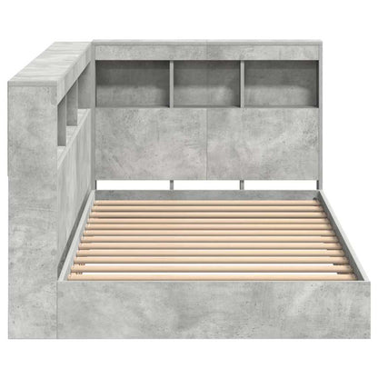 Bookcase Bed Concrete Grey 75 x 190 cm Engineered wood