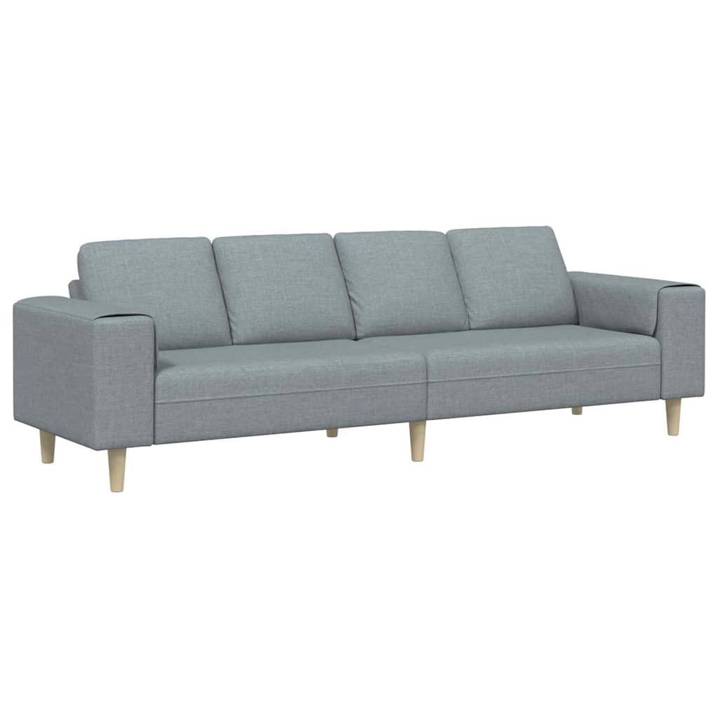 Living Room Couch Light Grey 250 x 77 x 76 cm Polyester