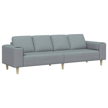 Living Room Couch Light Grey 250 x 77 x 76 cm Polyester