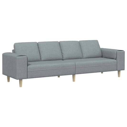 Living Room Couch Light Grey 250 x 77 x 76 cm Polyester