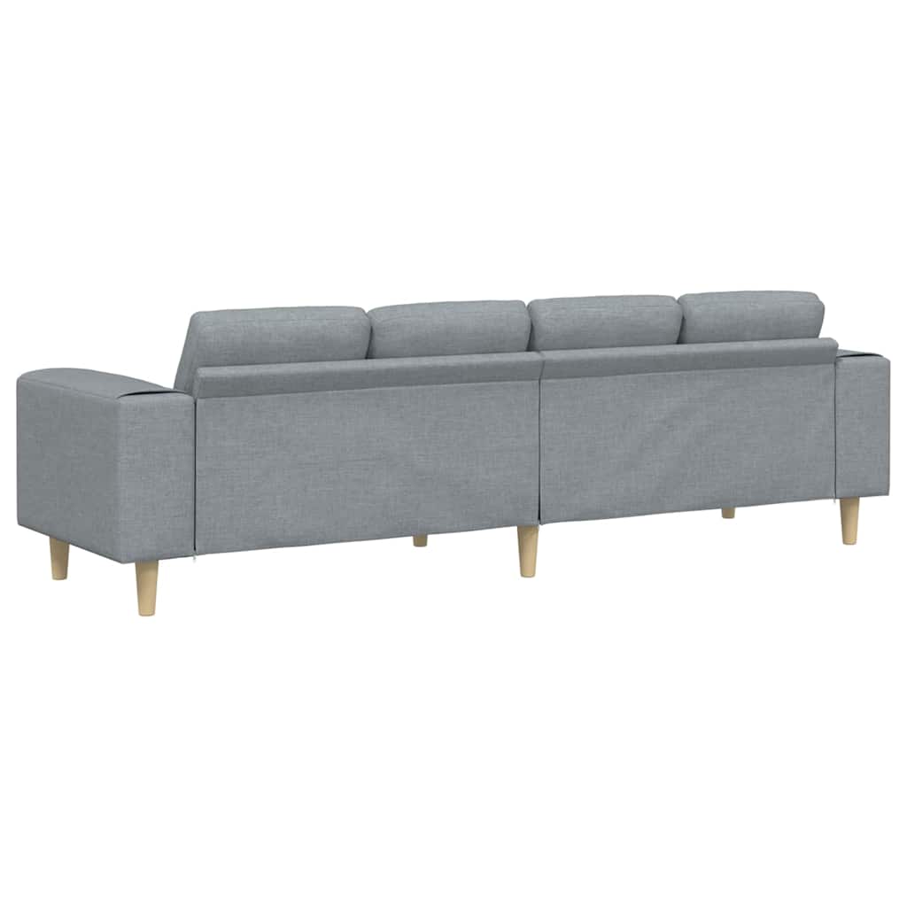 Living Room Couch Light Grey 250 x 77 x 76 cm Polyester