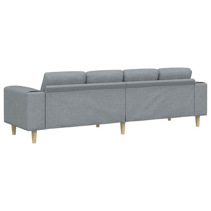 Living Room Couch Light Grey 250 x 77 x 76 cm Polyester