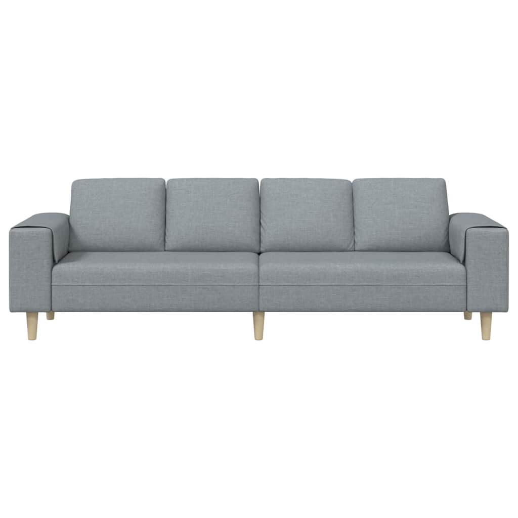 Living Room Couch Light Grey 250 x 77 x 76 cm Polyester