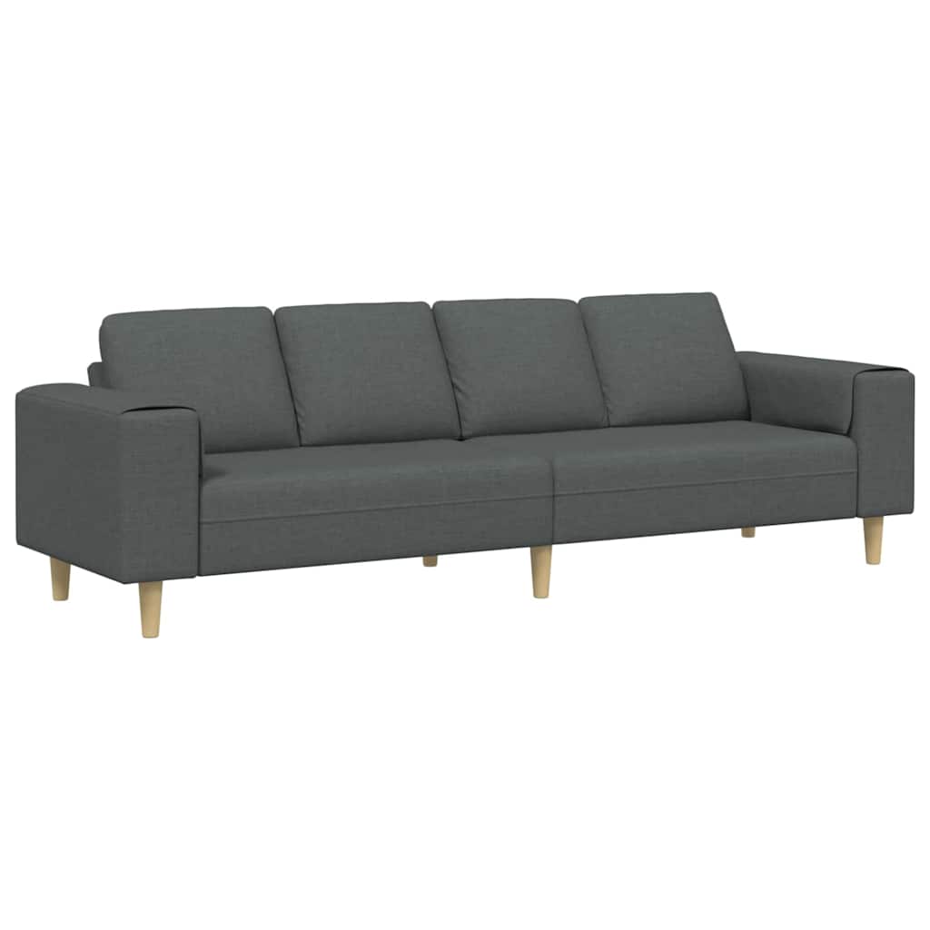 Living Room Couch Dark Grey 250 x 77 x 76 cm Polyester