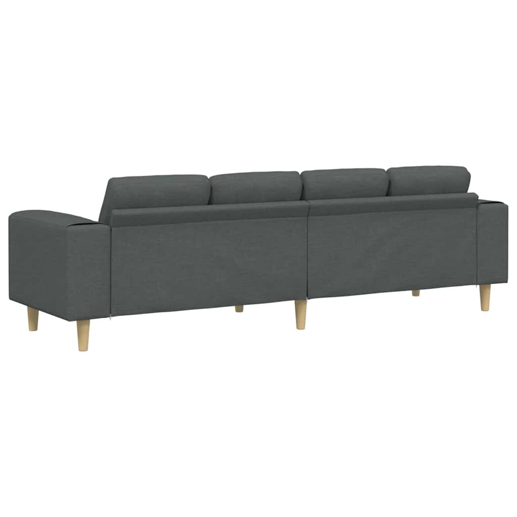 Living Room Couch Dark Grey 250 x 77 x 76 cm Polyester