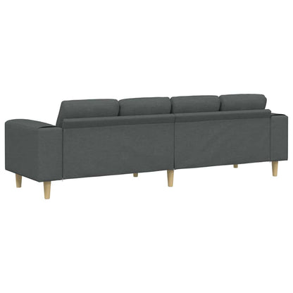 Living Room Couch Dark Grey 250 x 77 x 76 cm Polyester