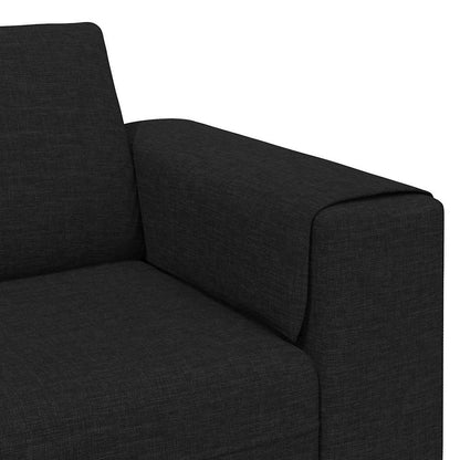 Living Room Couch Black 250 x 77 x 76 cm Polyester