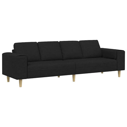 Living Room Couch Black 250 x 77 x 76 cm Polyester