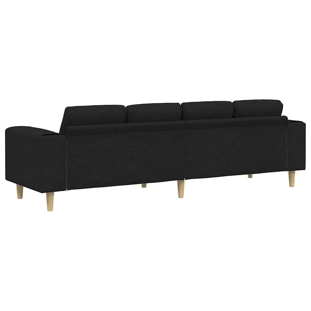 Living Room Couch Black 250 x 77 x 76 cm Polyester
