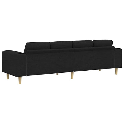 Living Room Couch Black 250 x 77 x 76 cm Polyester