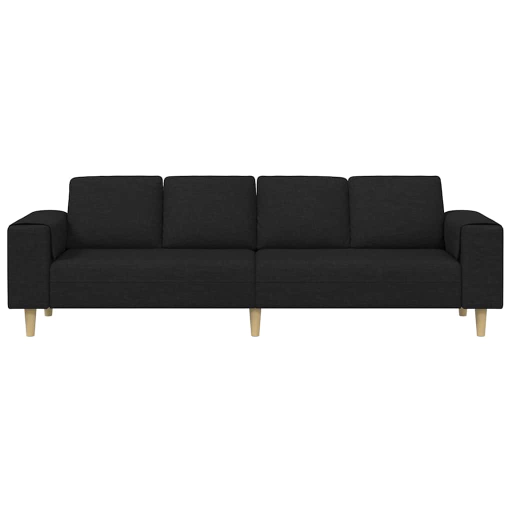 Living Room Couch Black 250 x 77 x 76 cm Polyester
