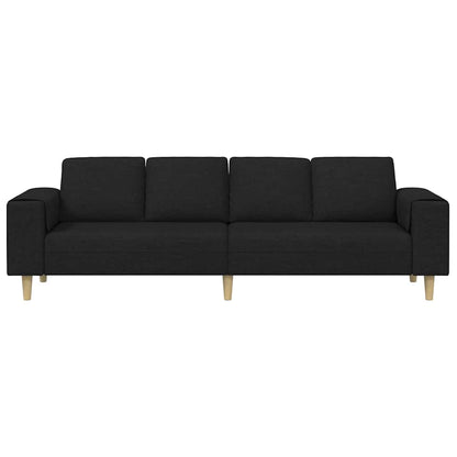 Living Room Couch Black 250 x 77 x 76 cm Polyester