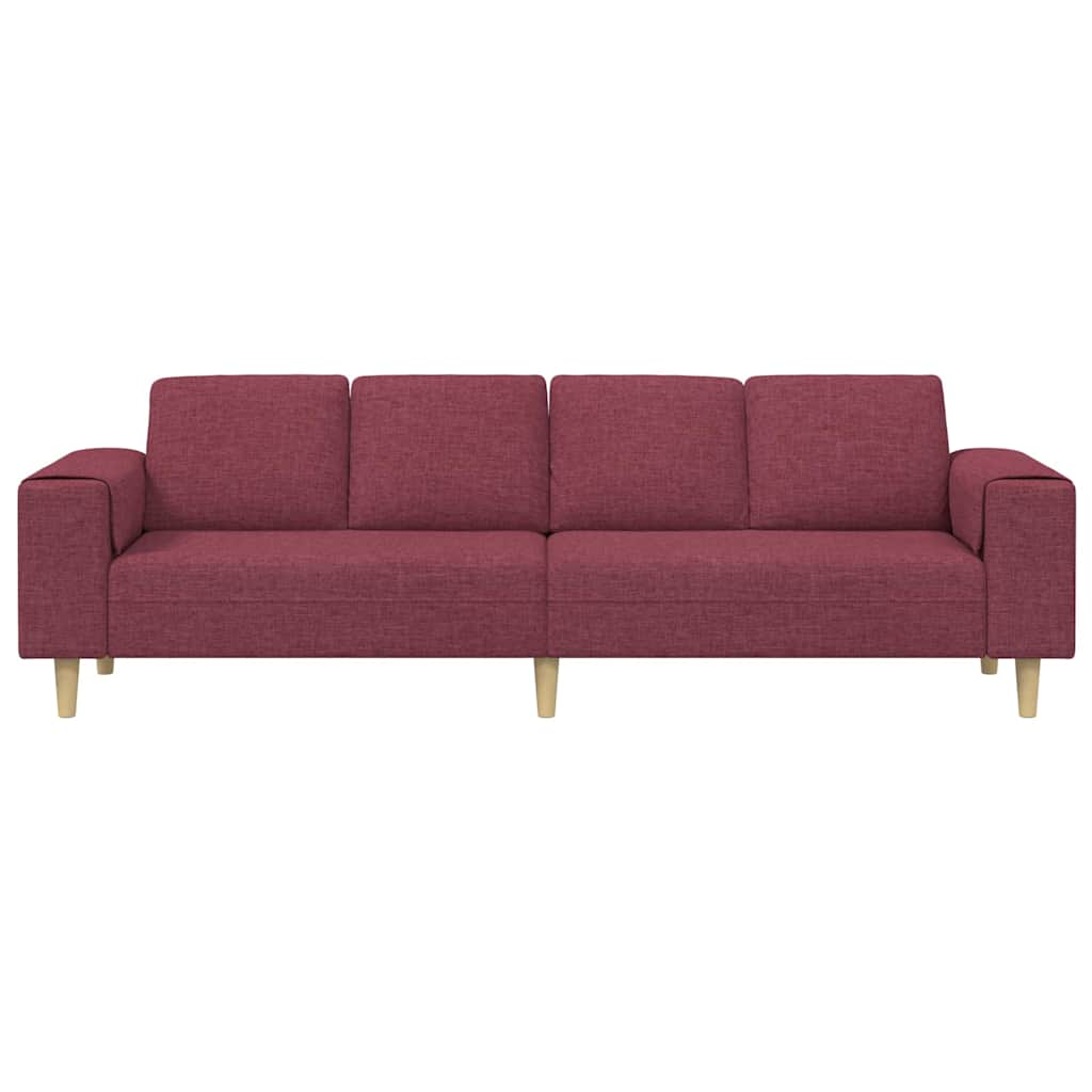 Living Room Couch Wine Red 250 x 77 x 76 cm Polyester