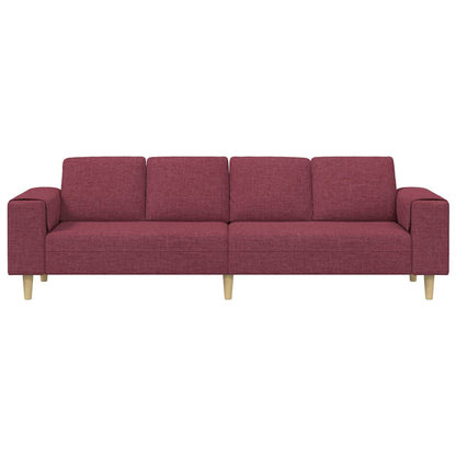 Living Room Couch Wine Red 250 x 77 x 76 cm Polyester