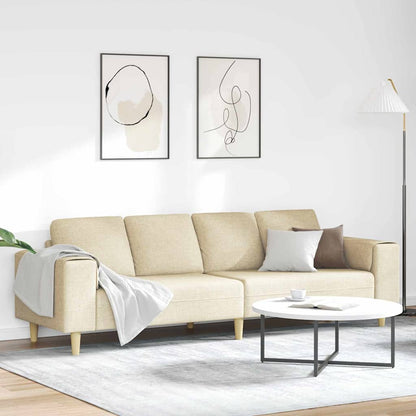 Living Room Couch Cream 250 x 77 x 76 cm Polyester