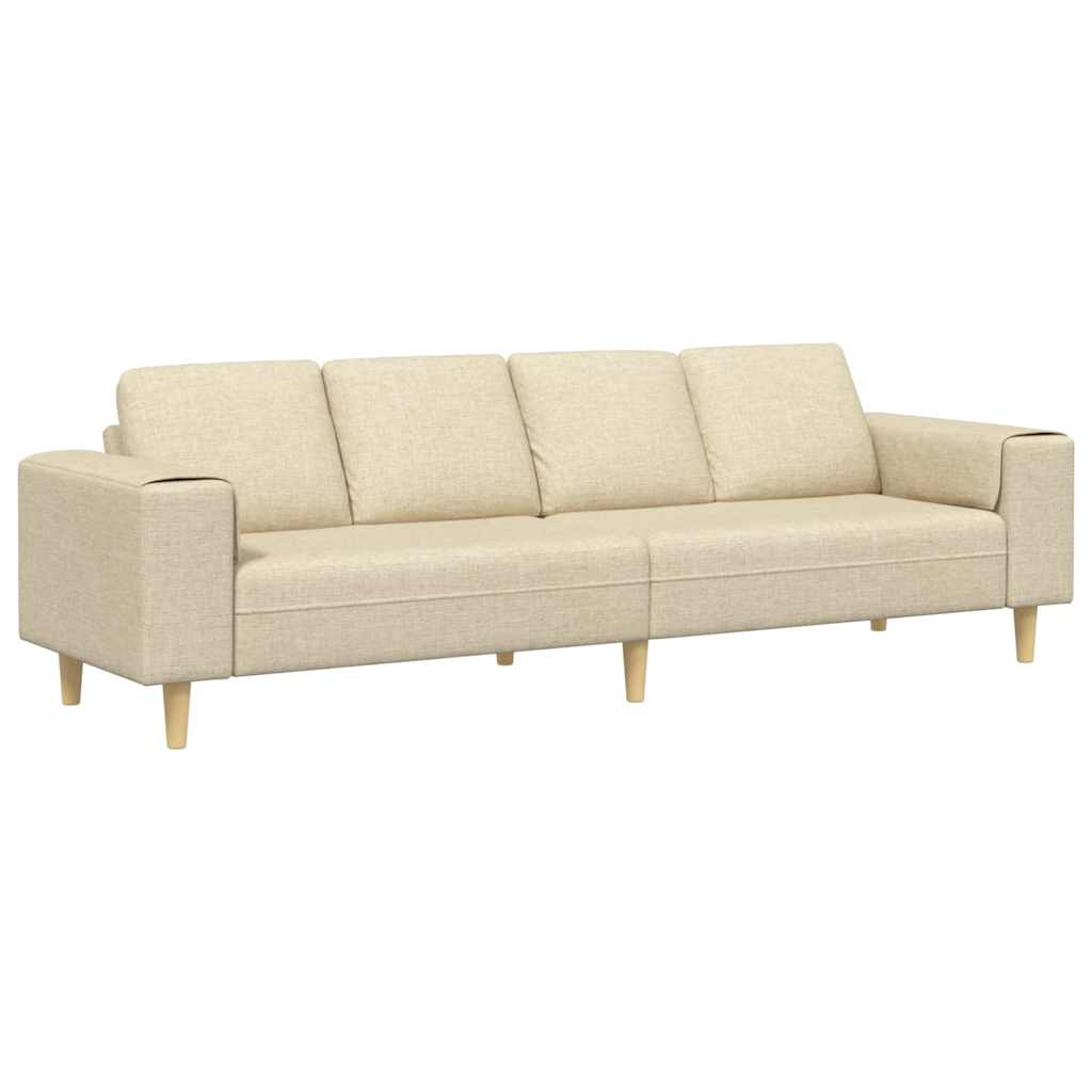 Living Room Couch Cream 250 x 77 x 76 cm Polyester