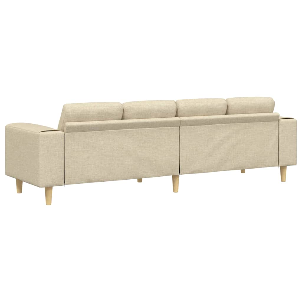 Living Room Couch Cream 250 x 77 x 76 cm Polyester