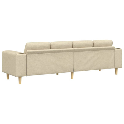 Living Room Couch Cream 250 x 77 x 76 cm Polyester