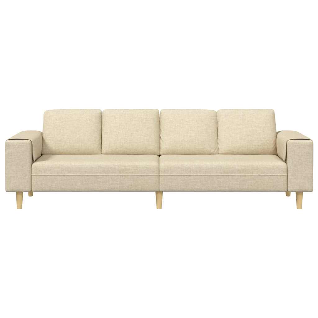 Living Room Couch Cream 250 x 77 x 76 cm Polyester