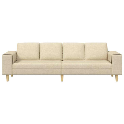 Living Room Couch Cream 250 x 77 x 76 cm Polyester