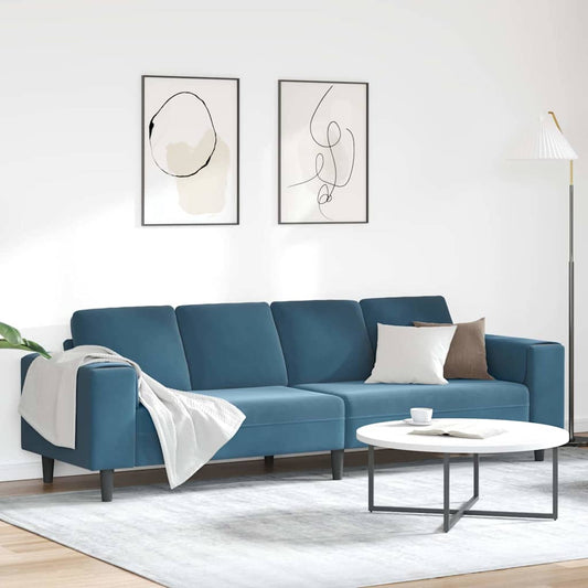 Living Room Couch Blue 250 x 77 x 76 cm